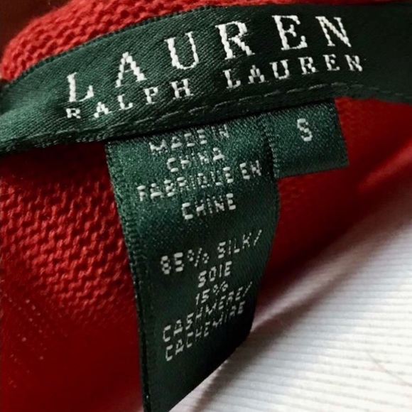 Ralph Lauren Silk Cashmere Orange Crew Neck Sweater Size S Excellent Condition - Picture 5 of 8